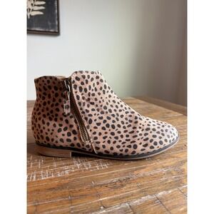 Cat & Jack Toddler Kids Leopard Print Ankle Boots Girls 4 Tan Black Cheetah Zip